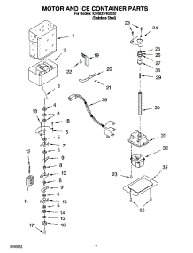 05 - Motor And Ice Container Parts parts for Kitchenaid Refrigerator KSRB25FNSS00 from AppliancePartsPros.com