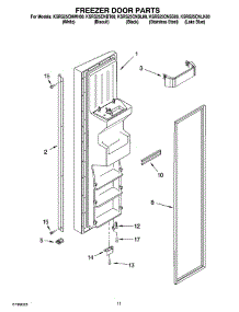 07 - Freezer Door Parts parts for Kitchenaid Refrigerator KSRS25CNLK00 from AppliancePartsPros.com