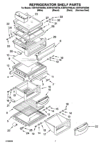 05 - Refrigerator Shelf Parts parts for Kitchenaid Refrigerator KSRP22FNSS00 from AppliancePartsPros.com