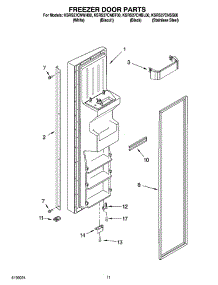 07 - Freezer Door Parts parts for Kitchenaid Refrigerator KSRS27CNBL00 from AppliancePartsPros.com
