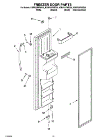 08 - Freezer Door Parts parts for Kitchenaid Refrigerator KSRP22FNSS00 from AppliancePartsPros.com