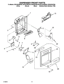 08 - Dispenser Front Parts parts for Kitchenaid Refrigerator KSRJ22CNWH00 from AppliancePartsPros.com