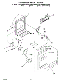 09 - Dispenser Front Parts parts for Kitchenaid Refrigerator KSRP22FNBL00 from AppliancePartsPros.com