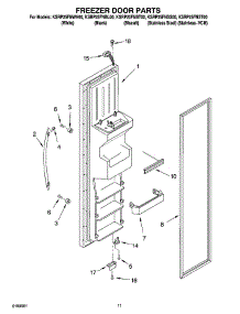 07 - Freezer Door Parts parts for Kitchenaid Refrigerator KSRP25FNBL00 from AppliancePartsPros.com