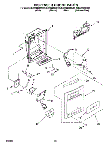 09 - Dispenser Front Parts parts for Kitchenaid Refrigerator KSRA22CNBT00 from AppliancePartsPros.com