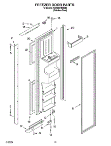 08 - Freezer Door Parts parts for Kitchenaid Refrigerator KSRB22FNSS00 from AppliancePartsPros.com