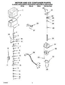 06 - Motor And Ice Container Parts parts for Kitchenaid Refrigerator KSRA22CNBL00 from AppliancePartsPros.com
