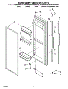 06 - Refrigerator Door Parts parts for Kitchenaid Refrigerator KSRD25FKWH15 from AppliancePartsPros.com