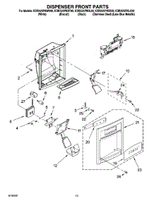 08 - Dispenser Front Parts parts for Kitchenaid Refrigerator KSRA25PNBT00 from AppliancePartsPros.com