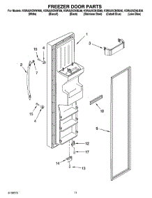 07 - Freezer Door Parts parts for Kitchenaid Refrigerator KSRA25CNBT00 from AppliancePartsPros.com