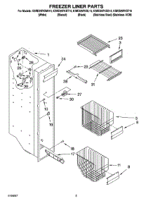 04 - Freezer Liner Parts parts for Kitchenaid Refrigerator KSRD25FKSS15 from AppliancePartsPros.com