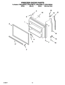 07 - Freezer Door Parts parts for Kitchenaid Refrigerator KTRP22EMSS01 from AppliancePartsPros.com
