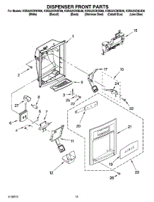 08 - Dispenser Front Parts parts for Kitchenaid Refrigerator KSRA25CNBU00 from AppliancePartsPros.com