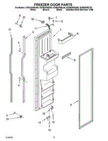 08 - Freezer Door Parts parts for Kitchenaid Refrigerator KSRI22FNBT00 from AppliancePartsPros.com