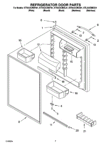 04 - Refrigerator Door Parts parts for Kitchenaid Refrigerator KTLA22EMSS01 from AppliancePartsPros.com