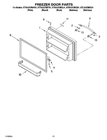 07 - Freezer Door Parts parts for Kitchenaid Refrigerator KTRA22EMWH01 from AppliancePartsPros.com