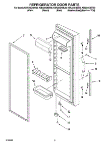 06 - Refrigerator Door Parts parts for Kitchenaid Refrigerator KSRJ25CNBL00 from AppliancePartsPros.com