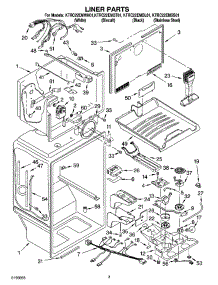 02 - Liner Parts parts for Kitchenaid Refrigerator KTRC22EMBT01 from AppliancePartsPros.com