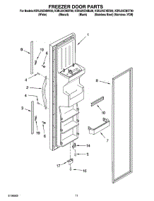 07 - Freezer Door Parts parts for Kitchenaid Refrigerator KSRJ25CNBT00 from AppliancePartsPros.com
