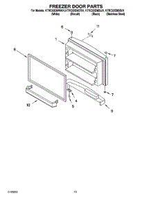 07 - Freezer Door Parts parts for Kitchenaid Refrigerator KTRC22EMWH01 from AppliancePartsPros.com