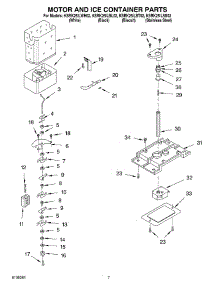 05 - Motor And Ice Container parts for Kitchenaid Refrigerator KSRK25ILWH02 from AppliancePartsPros.com