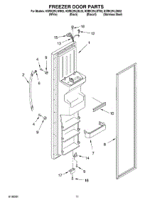 07 - Freezer Door parts for Kitchenaid Refrigerator KSRK25ILSS02 from AppliancePartsPros.com