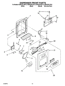 08 - Dispenser Front Parts parts for Kitchenaid Refrigerator KSRK25XLSS10 from AppliancePartsPros.com