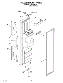 08 - Freezer Door Parts parts for Kitchenaid Refrigerator KSRJ22IMST10 from AppliancePartsPros.com