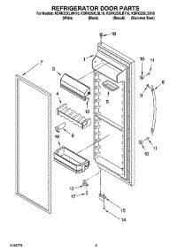 06 - Refrigerator Door Parts parts for Kitchenaid Refrigerator KSRK25XLBT10 from AppliancePartsPros.com