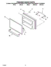 07 - Freezer Door Parts parts for Kitchenaid Refrigerator KTRA22EMBL00 from AppliancePartsPros.com