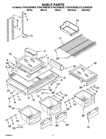 03 - Shelf Parts parts for Kitchenaid Refrigerator KTRA19EMSS00 from AppliancePartsPros.com