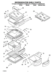 05 - Refrigerator Shelf Parts parts for Kitchenaid Refrigerator KSRA22ILBL13 from AppliancePartsPros.com