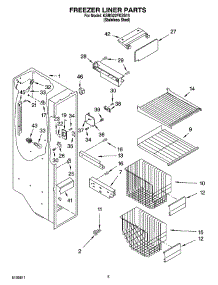 04 - Freezer Liner Parts parts for Kitchenaid Refrigerator KSRG22FKSS15 from AppliancePartsPros.com