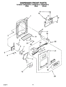 08 - Dispenser Front Parts parts for Kitchenaid Refrigerator KSRG25FKBT15 from AppliancePartsPros.com