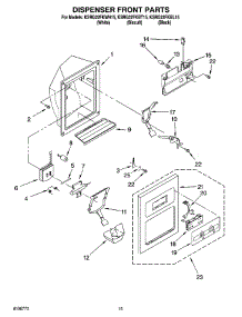 09 - Dispenser Front Parts parts for Kitchenaid Refrigerator KSRG22FKBL15 from AppliancePartsPros.com