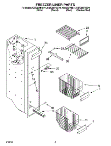 04 - Freezer Liner Parts parts for Kitchenaid Refrigerator KSRD25FKBL14 from AppliancePartsPros.com