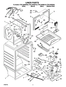 02 - Liner Parts parts for Kitchenaid Refrigerator KTRC19KMBL00 from AppliancePartsPros.com