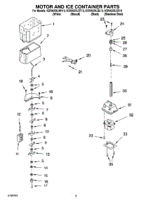 06 - Motor And Ice Container Parts parts for Kitchenaid Refrigerator KSRA22ILSS13 from AppliancePartsPros.com
