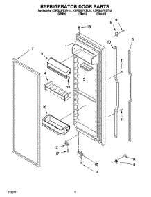 06 - Refrigerator Door Parts parts for Kitchenaid Refrigerator KSRG25FKWH15 from AppliancePartsPros.com