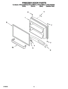 07 - Freezer Door Parts parts for Kitchenaid Refrigerator KTRC22EMWH00 from AppliancePartsPros.com