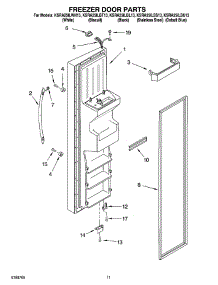 07 - Freezer Door Parts parts for Kitchenaid Refrigerator KSRA25ILSS13 from AppliancePartsPros.com