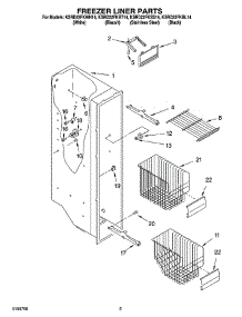 04 - Freezer Liner Parts parts for Kitchenaid Refrigerator KSRD22FKBL14 from AppliancePartsPros.com
