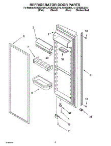 06 - Refrigerator Door Parts parts for Kitchenaid Refrigerator KSRS25ILBL13 from AppliancePartsPros.com