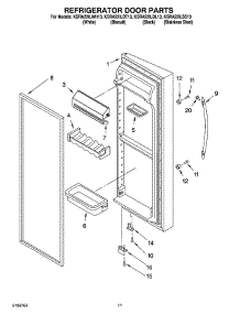 07 - Refrigerator Door Parts parts for Kitchenaid Refrigerator KSRA22ILWH13 from AppliancePartsPros.com