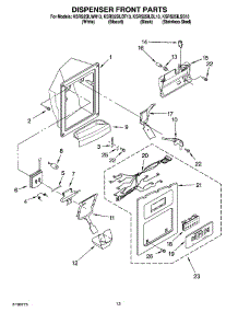 08 - Dispenser Front Parts parts for Kitchenaid Refrigerator KSRS25ILSS13 from AppliancePartsPros.com