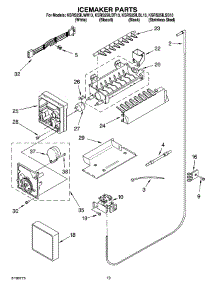 12 - Icemaker Parts, Parts Not Illustrated parts for Kitchenaid Refrigerator KSRS25ILSS13 from AppliancePartsPros.com