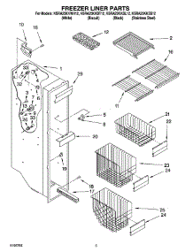04 - Freezer Liner Parts parts for Kitchenaid Refrigerator KSRA25KKBT12 from AppliancePartsPros.com