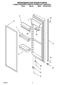 06 - Refrigerator Door Parts parts for Kitchenaid Refrigerator KSRS27ILWH13 from AppliancePartsPros.com