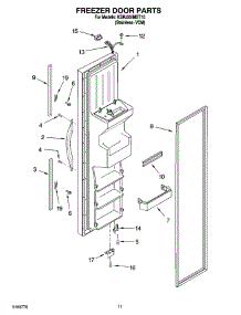 07 - Freezer Door Parts parts for Kitchenaid Refrigerator KSRJ25IMST10 from AppliancePartsPros.com