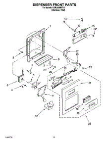 08 - Dispenser Front Parts parts for Kitchenaid Refrigerator KSRJ25IMST10 from AppliancePartsPros.com